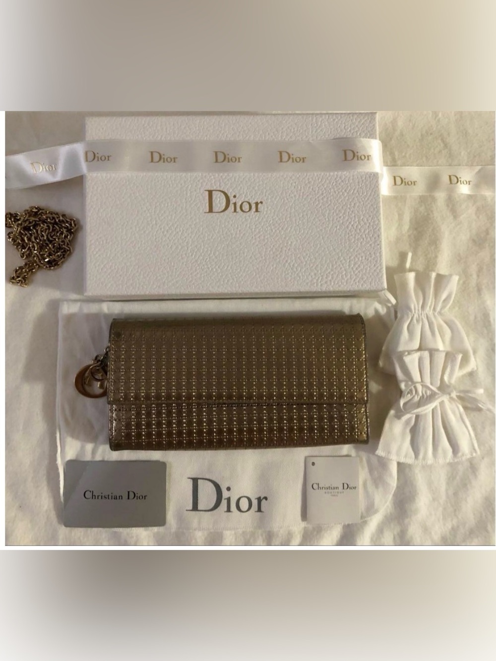 Dior Lady Dior Wallet on a Chain with Charm